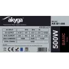 Fonte de alimentação ATX Akyga Basic AK-B1-500 500 W, ventoinha de 120 mm, PFC passivo, Cinzento