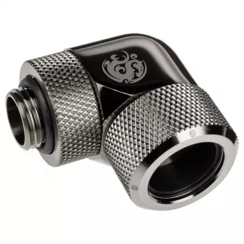 Adaptador 90° BitsPower Advanced Multi-Link G1/4 polegadas macho para tubo rígido 16 mm AD, rotativo