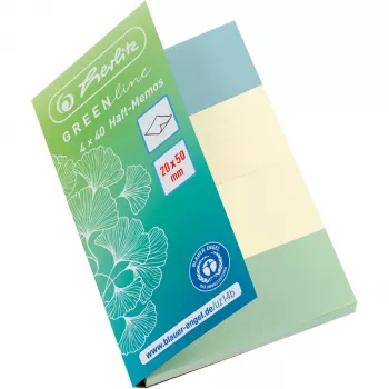 Separadores de índice em branco Herlitz 50033447 autoadesivos 160 folhas azul verde amarelo