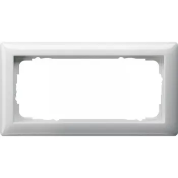 Gira 100203 Standard 55 moldura de cobertura de 2 módulos sem barra central, branco puro