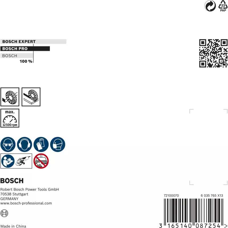 Bosch Heavy for Metal 2608622059 escova de disco de arame de aço entrançado, Ø 115 mm, arame de 0,5 mm, M14, para rebarbadoras