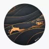 Tapete de proteção de chão Arozzi Zona Round Floor Pad – preto/dourado, tapete de proteção redondo para pavimentos