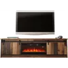 Móvel de TV Cama Meble GRANERO com móvel de lareira, 2000×567×350 mm, aglomerado/MDF, 2 portas de correr, mate, madeira envelhecida