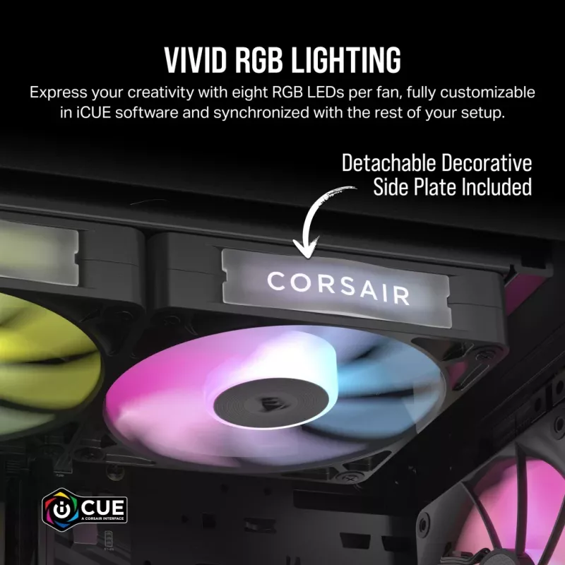 Ventoinha Corsair iCUE LINK RX140 RGB 14 cm preta 300-1700 rpm