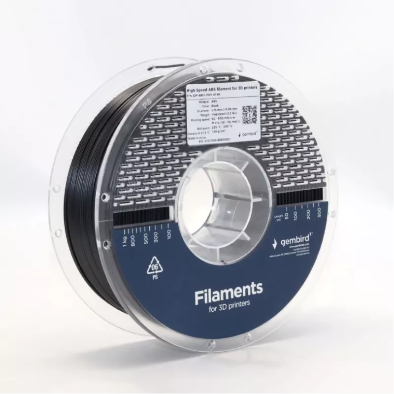 Filamento ABS High Speed, 1,75 mm, 1 kg, preto