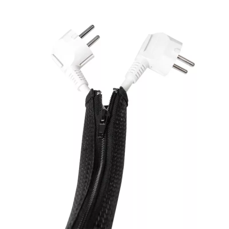 Tubo para cabos LogiLink com fecho de correr, 2,0 m, cinzento em poliéster, resistente à abrasão, à tração e à deformação, resistente ao choque, - 1 unid. (KAB0074)