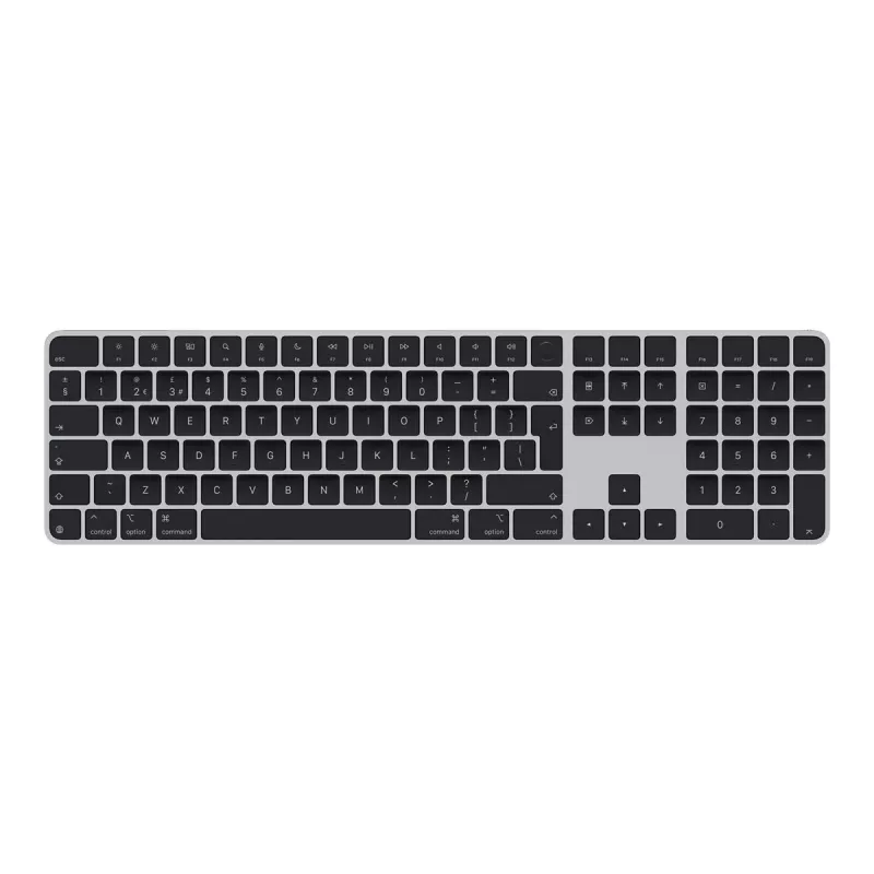Teclado APPLE Magic com Touch ID e teclado numérico para modelos Mac com Apple Silicon – inglês britânico – teclas pretas