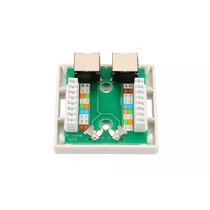 Tomada de rede de superfície Extralink EX.9649 — 2x RJ45 Cat5e STP