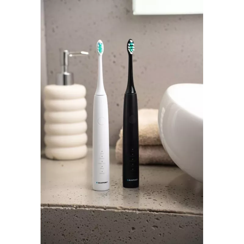 Escova de dentes elétrica BLAUPUNKT DTS201BK — escova de dentes sónica recarregável, preta, temporizador de 2 minutos, bateria de 5 V incorporada
