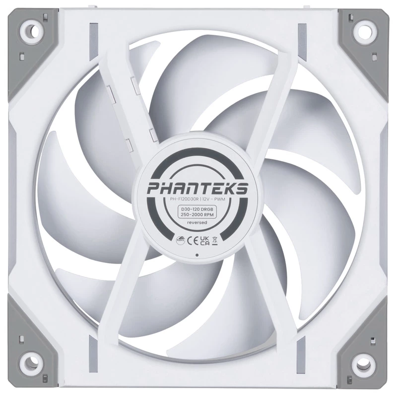 Phanteks D30-120 12 cm branco 250–2000 rpm rolamento fluido-dinâmico