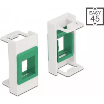 Suporte Keystone DeLOCK Easy 45 Módulo 22,5 x 45 mm branco/verde