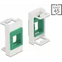 Suporte Keystone DeLOCK Easy 45 Módulo 22,5 x 45 mm branco/verde