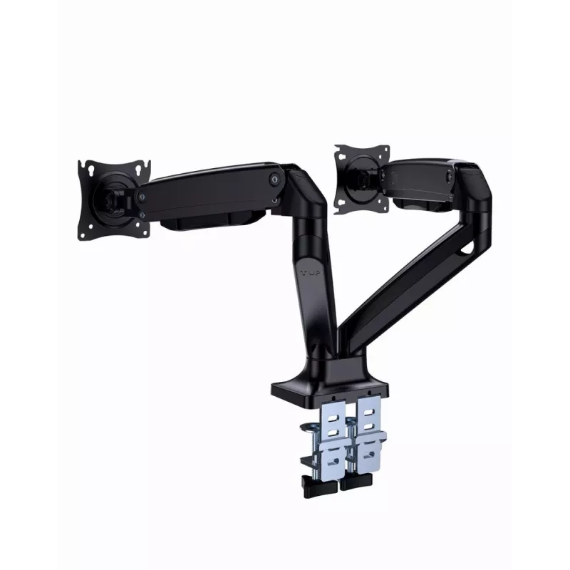 Suporte para monitor GEMBIRD MA-DA2-03 para ecrãs até 35 polegadas, fixação de mesa, VESA 75x75–100x100, 20 kg, preto, ecrã duplo