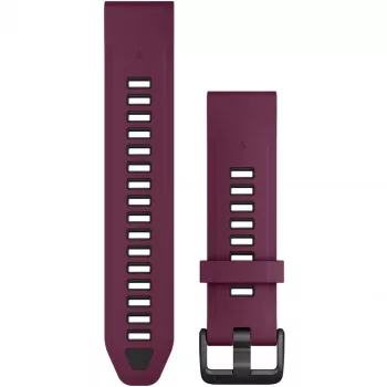 Pulseira de silicone para relógio GARMIN Quickfit 010-13391-04, 20 mm, grafite/vermelho