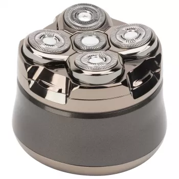Máquina de barbear rotativa de homem Jata JBMA1444 — 5 cabeças rotativas, Li-Ion 1200 mAh, barbear a húmido e a seco, cromado