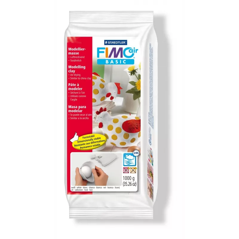 Massa de modelar Staedtler FIMO air basic 8101 branco 1 kg