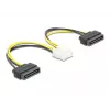 Cabo de alimentação DeLOCK 83020 2 x SATA 15 pinos para EPS 8 pinos 15 cm