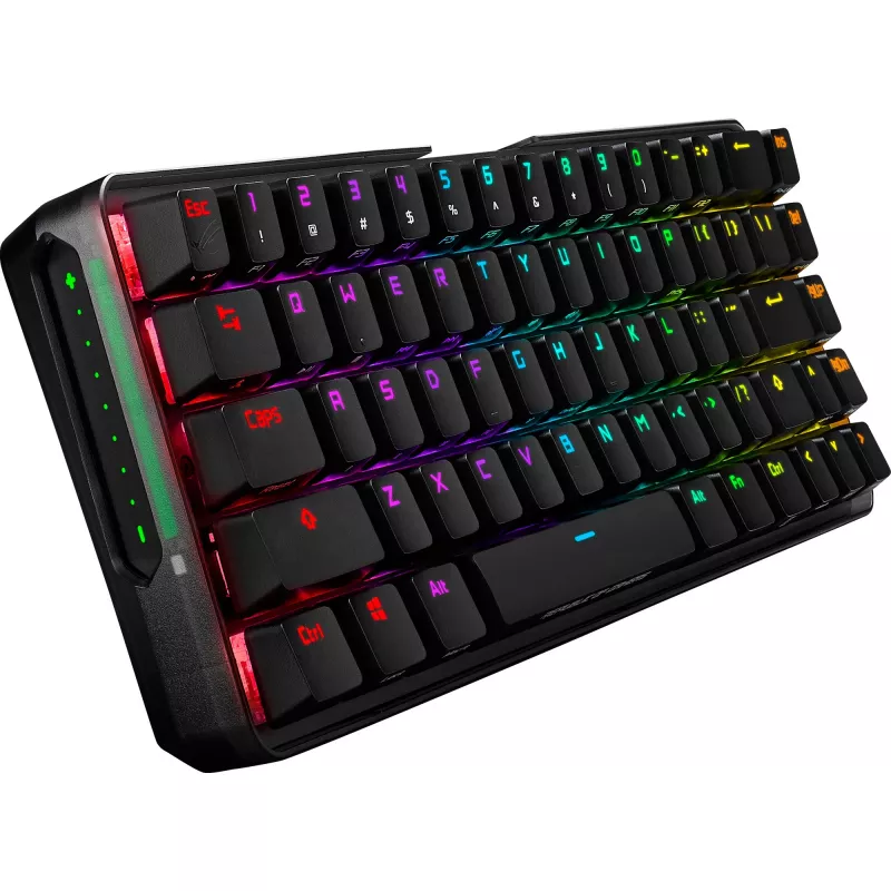 Teclado Mecânico ASUS ROG Falchion — layout compacto 65%, interruptores Cherry MX Red, retroiluminação RGB