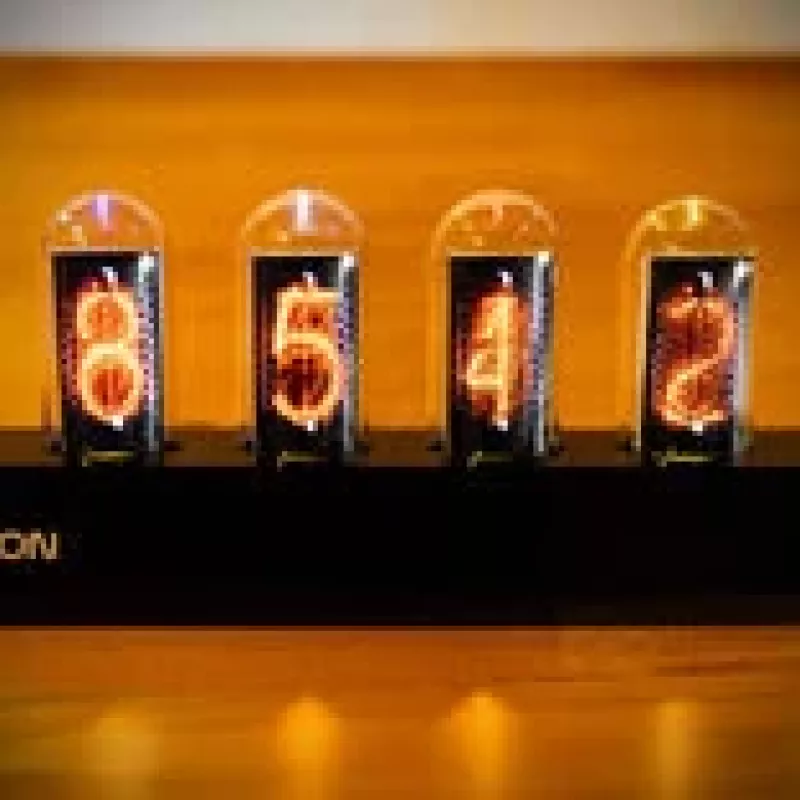 Relógio de mesa Lamptron DC601 IPS preto — relógio de mesa digital com ecrã IPS