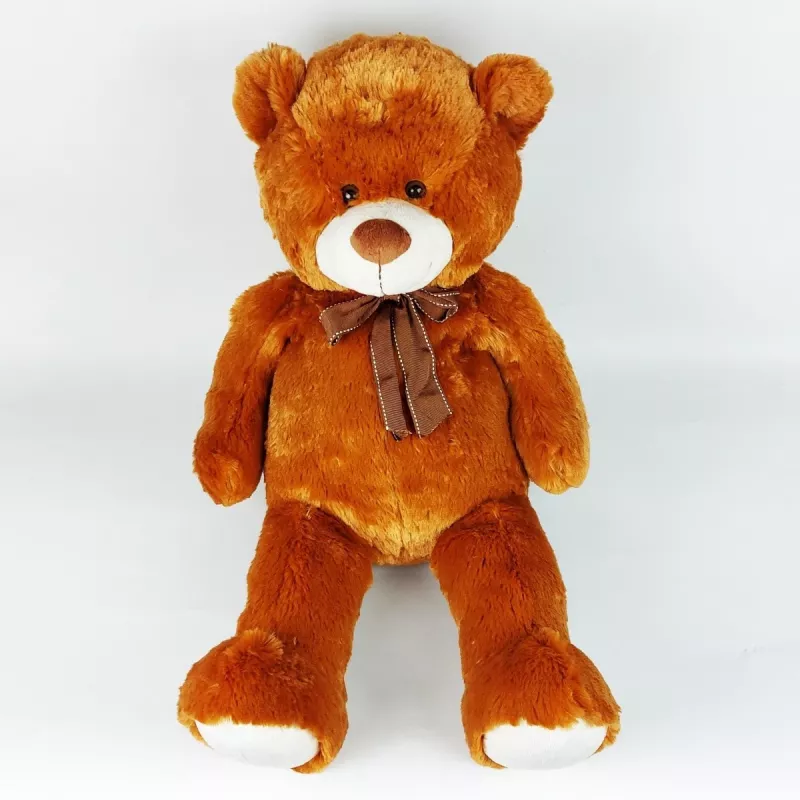 Peluche mascote urso de peluche com laço 70 cm castanho