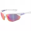 Óculos de sol ALPINA para ciclismo NYLOS HR branco-lilás lente lilás brilhante Cat.3