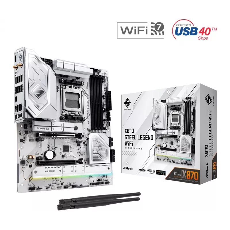 Placa-mãe ASRock X870 Steel Legend WiFi AM5 ATX