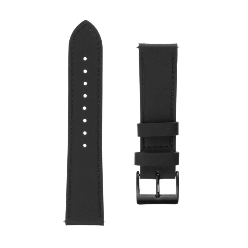 Pulseira de couro FIXED FIXLST-20MM-BK – 20 mm troca rápida preto para smartwatches