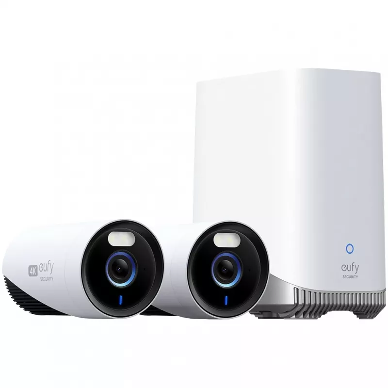 Anker Eufy eufyCam E330 (Professional) - Conjunto de 2 câmaras - Câmara de vigilância de rede - Exterior - resistente às intempéries - Cor (dia/noite) - 8 MP - 3840 x 2160 - 4K - Áudio - Wi-Fi - 2