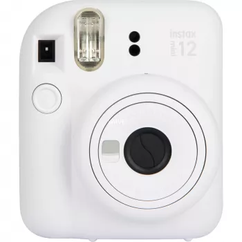 Máquina fotográfica instantânea Fujifilm Instax Mini 12 branca — impressões 86×54 mm, distância focal 60 mm, pilha AA
