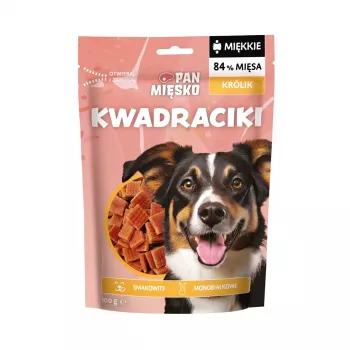 Snack para cães Pan Mięsko Soft Rabbit Squares 100 g