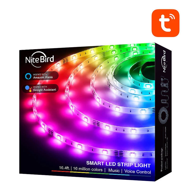 Fita de luz LED NiteBird SL3 da gosund | nitebird — Smart WiFi RGB, 2×5 m, Tuya