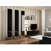Cama conjunto de armários de sala VIGO 14 branco/preto brilhante