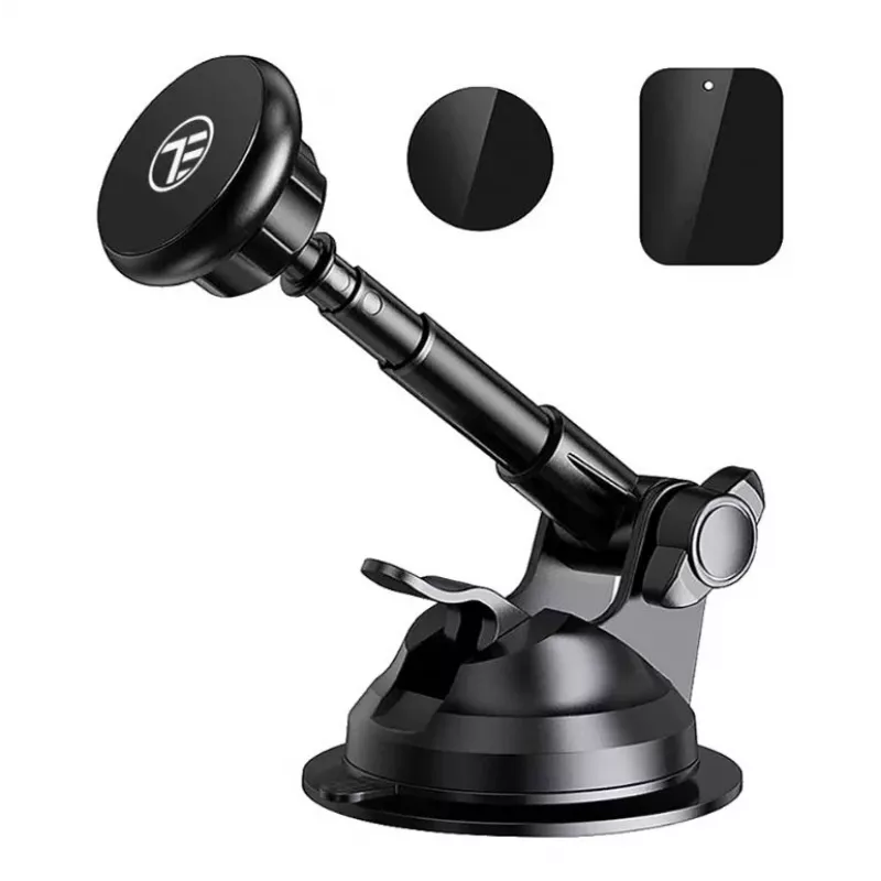 Suporte para telemóvel Tellur MUM Magnetic ventosa ajustável preto — suporte magnético ajustável para telemóvel