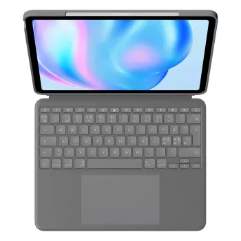 Teclado Logitech Combo Touch QWERTY dinamarquês finlandês norueguês sueco Smart Connector cinzento