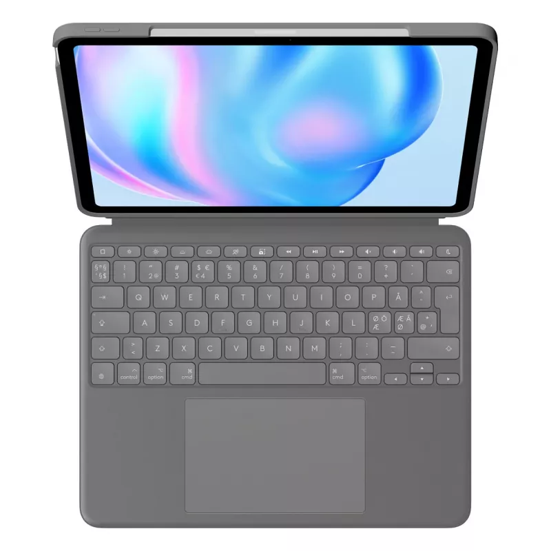Teclado Logitech Combo Touch QWERTY dinamarquês finlandês norueguês sueco Smart Connector cinzento