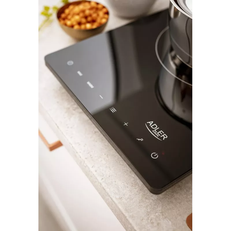 Placa de cozinha Adler AD 6513 Preta Aparelho de mesa 29 cm Zona Placa de indução 1 Zona(s)