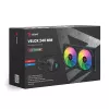 Conjunto de refrigeração líquida SAVIO VELOX 240 mm preto — radiador de 240 mm, 205×450 mm, 2 ventoinhas, TDP 250 W