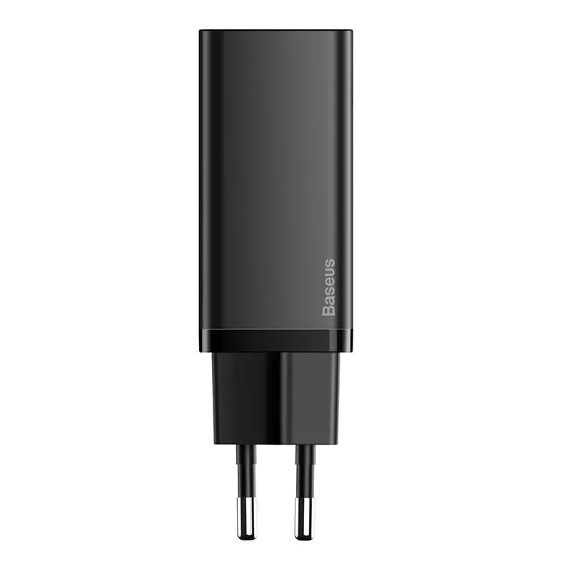 Carregador Baseus CCGAN2L-B01 para dispositivos móveis universal preto AC carregamento rápido para interiores
