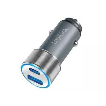 Fonte de alimentação para automóvel LogiLink – 36 Watt – 3 A – PD 3.0, QC 3.0 – 2 portas de saída (USB, USB-C de 24 pinos)