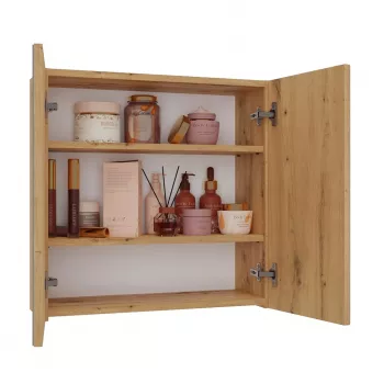 Armário suspenso de casa de banho top e shop POLA 2DL ARTISAN — montagem na parede carvalho, 600×220×600 mm, 3 prateleiras
