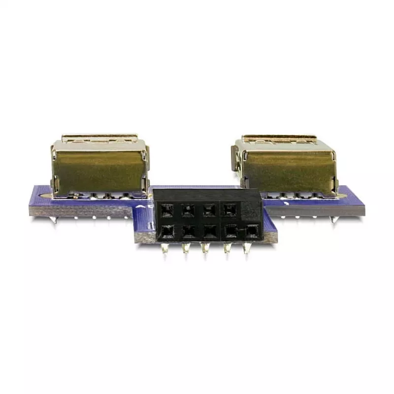 DeLOCK 9 pinos 2,54 mm 2 x USB 2.0 1 x 9 pinos 2,54 mm preto azul prateado