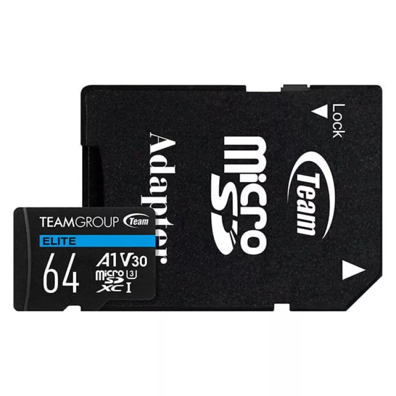 Cartão flash Micro-SD 64GB-XC Team Elite A1 V30 - Micro SD (TEAUSDX64GIV30A103)