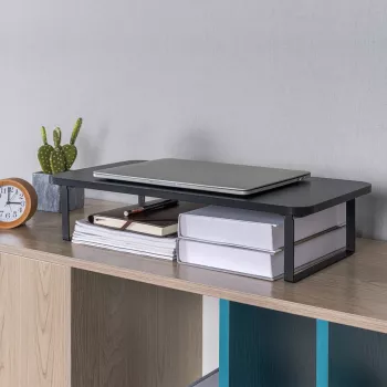 Suporte para portátil MACLEAN MC-933 altura ajustável em alumínio, autónomo, para 13 polegadas – 32 polegadas, carga máx. 20 kg, preto