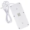 Extensão elétrica MACLEAN MCE389 W — 6 tomadas, 4×USB-A, 1×USB-C, 2500W, 110–240V, cabo de 1,5 m, branco