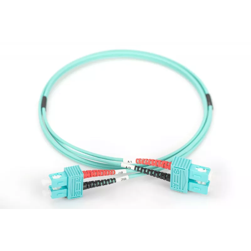 DIGITUS Professional - cabo de patch - SC multimodo (M) a SC multimodo (M) - 2 m - fibra ótica - 50/125 micrómetros - OM3 - isento de halogéneos - água-marinha