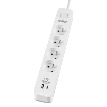 Régua de proteção contra sobretensões PROTECT 4PL 1A1C USB T/LZ12-PRO015/1000