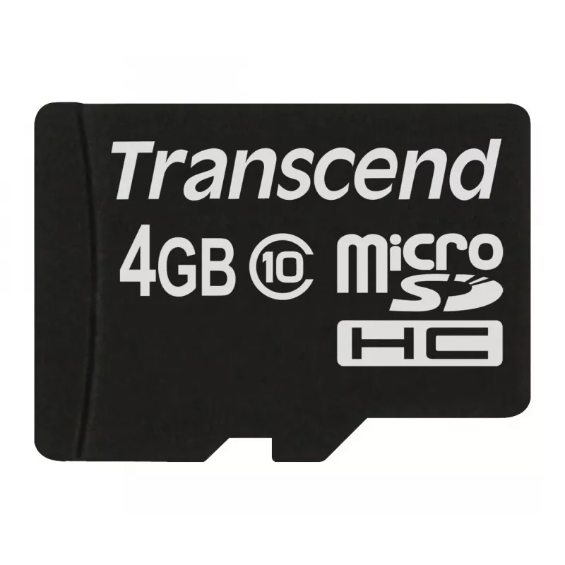 Cartão de memória flash Transcend 4GB MicroSDHC Classe 10 TS4GUSDC10