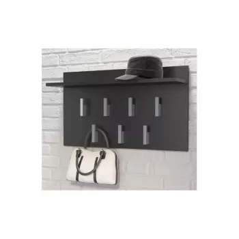 Cabide de parede Top E Shop WIESZAK 2F CZERŃ MAT — aglomerado de partículas, 7 ganchos, 700×200×400 mm, preto