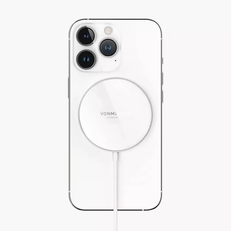 Vonmählen Aura Mini Base de carregamento sem fios magnética, branco