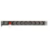 EnerGenie EG-PDU-014-F unidade de distribuição de energia para rack (8 tomadas FR, 1U, 16A, ficha Schuko, 3m, preto)